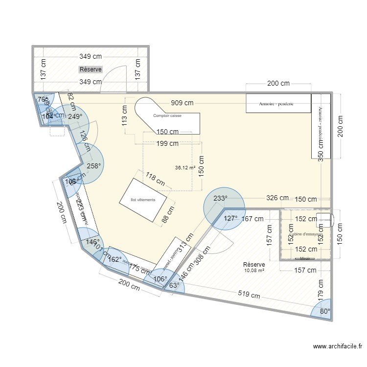 Plan au fil du temps. Plan de 4 pièces et 53 m2