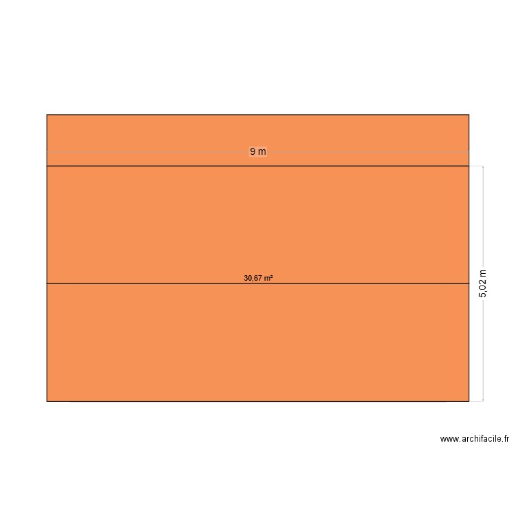 DEPENDANCE. Plan de 1 pièce et 31 m2