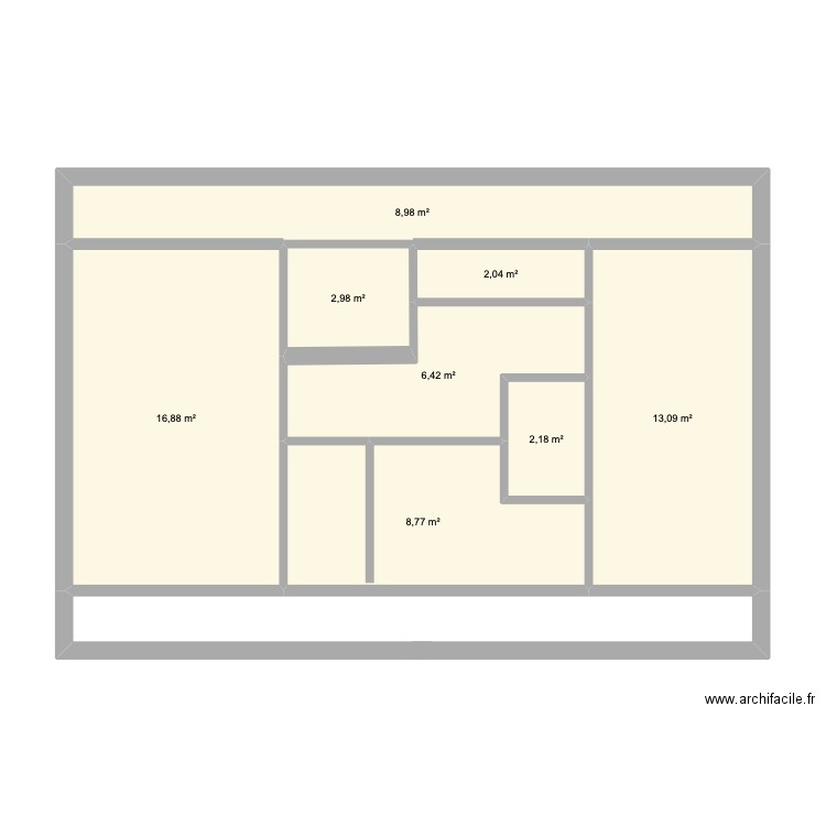 MAISON MERVILLE 2. Plan de 8 pièces et 61 m2