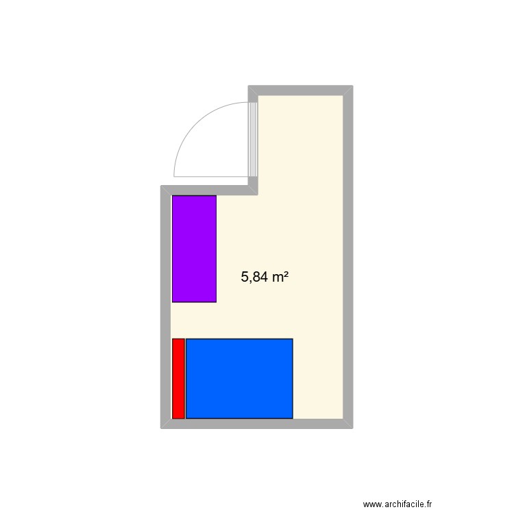 étage Nérac. Plan de 1 pièce et 6 m2