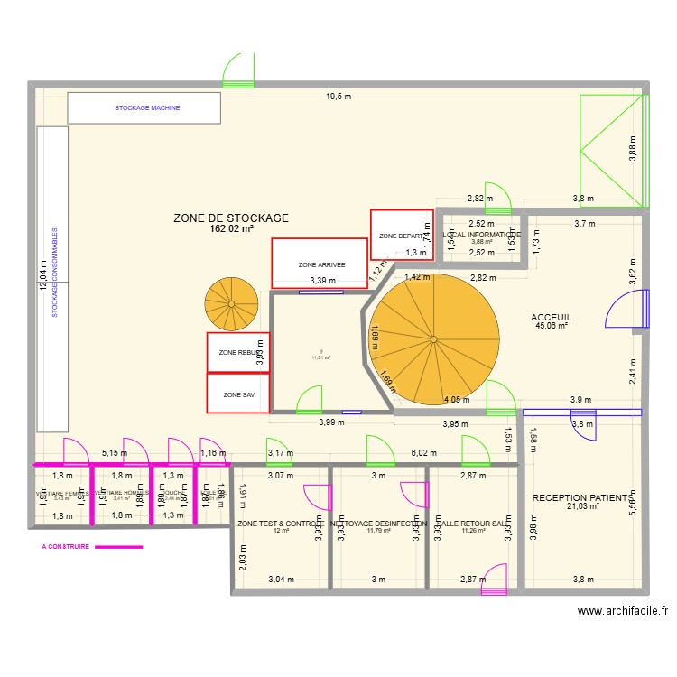 PLAN NEW RDC AVEC cotations 4. Plan de 12 pièces et 290 m2