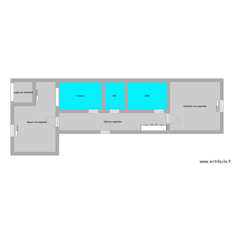 Lignon 8 - 1er (3pcs). Plan de 7 pièces et 67 m2