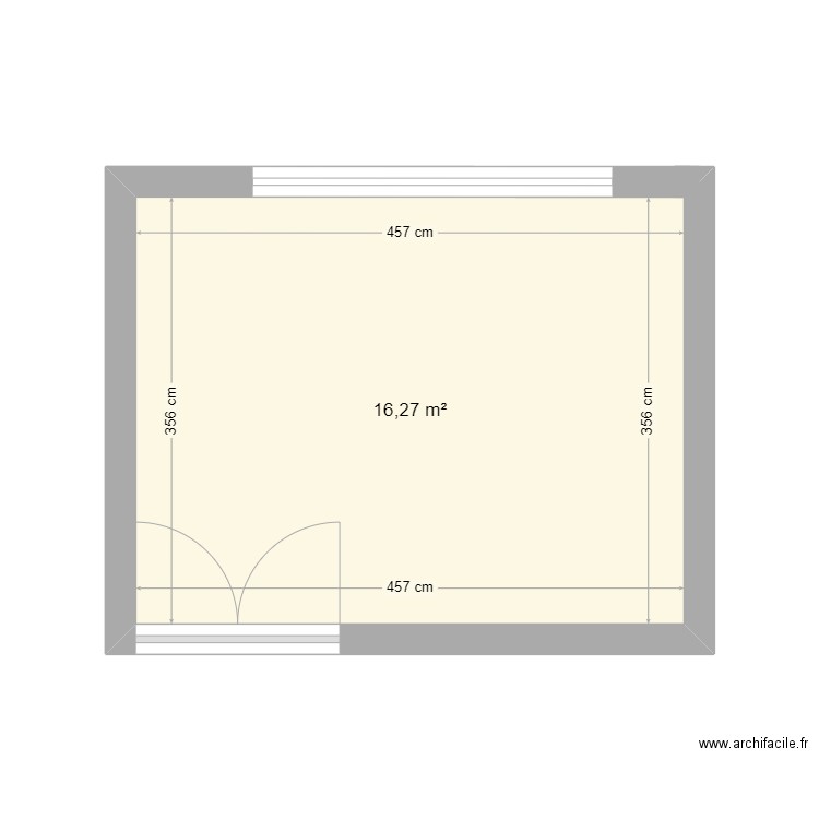 plan. Plan de 1 pièce et 16 m2