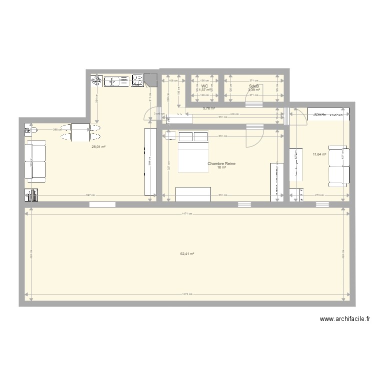 cuisine claveisolles. Plan de 7 pièces et 131 m2