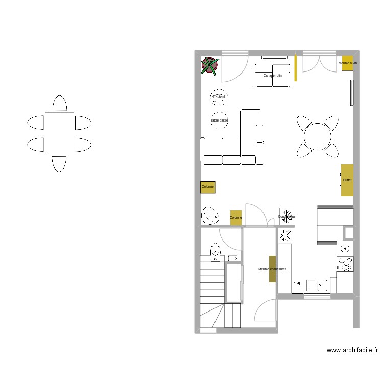 Juvignac RDC. Plan de 4 pièces et 53 m2