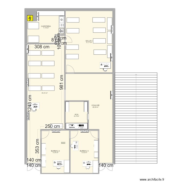 SEFOR 1ER ETAGE. Plan de 8 pièces et 143 m2