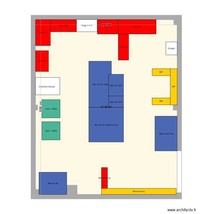 Hall pilote Original. Plan de 1 pièce et 82 m2