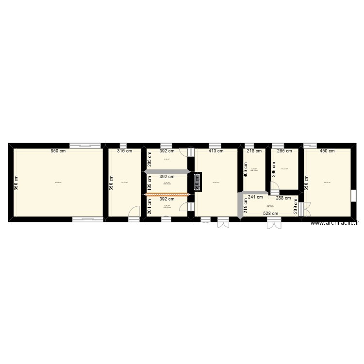 Grange d'amour plan V2. Plan de 10 pièces et 186 m2