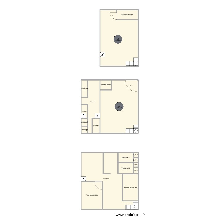 projet e32. Plan de 19 pièces et 90 m2