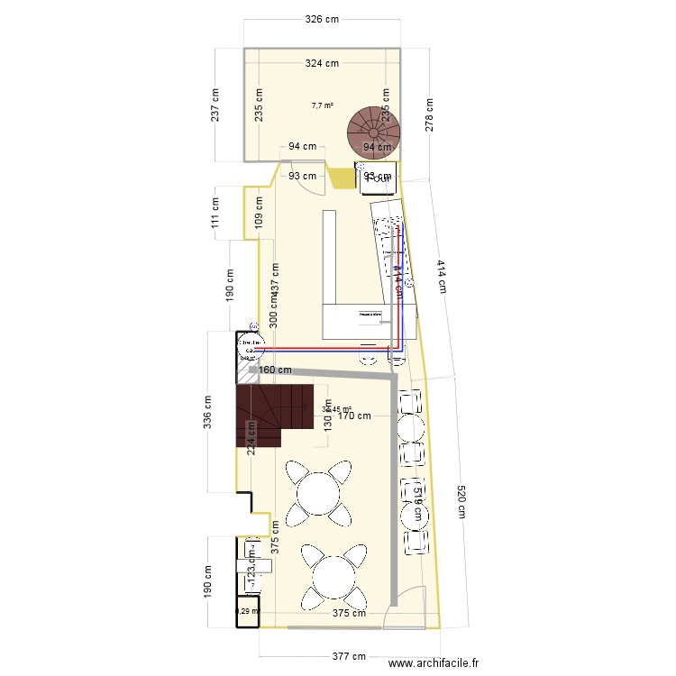 à finir2. Plan de 4 pièces et 43 m2