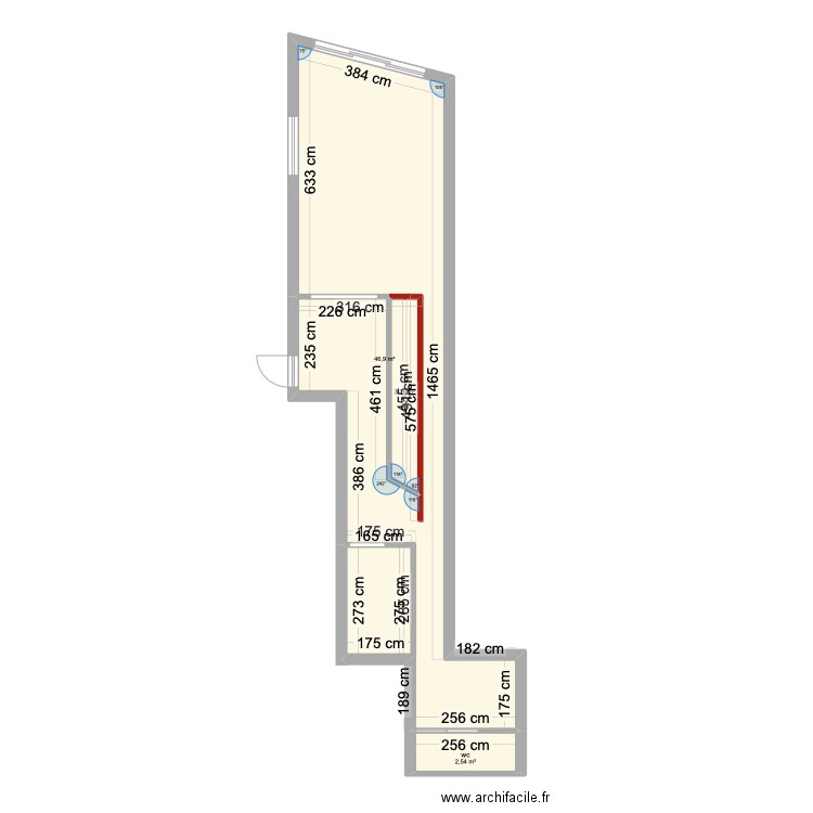 Arcachon. Plan de 3 pièces et 53 m2