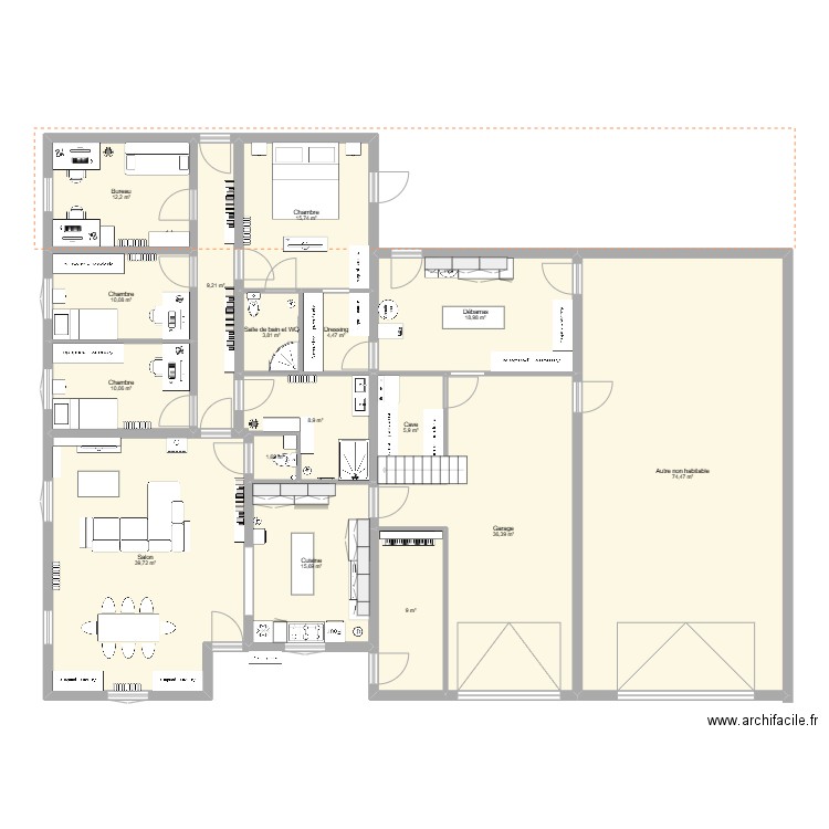 secour du au cas du on sait jamais 1. Plan de 17 pièces et 468 m2