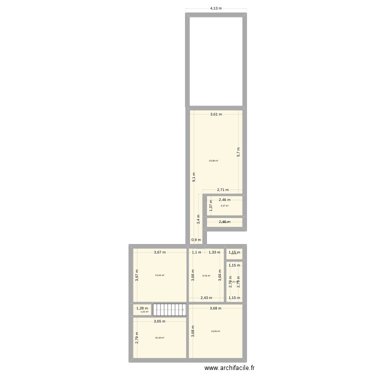 maison 38. Plan de 10 pièces et 80 m2