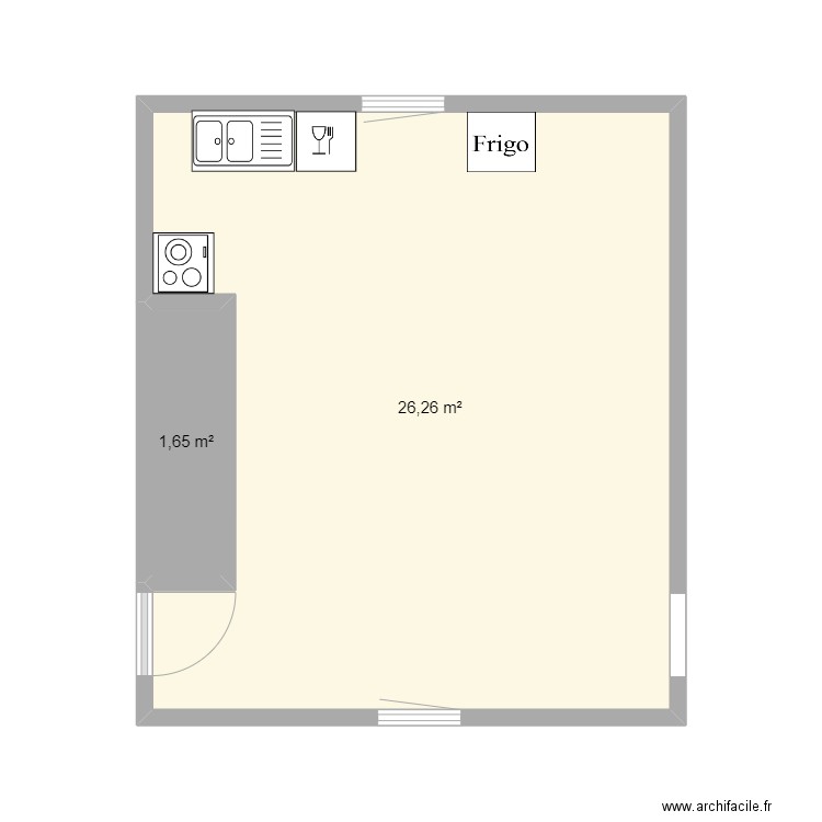 AUDINA Mathieu 3 . Plan de 2 pièces et 28 m2