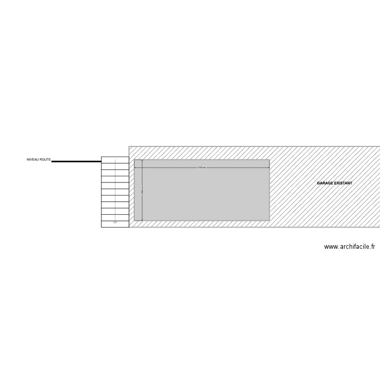 VUE DE FACE michel. Plan de 1 pièce et 12 m2