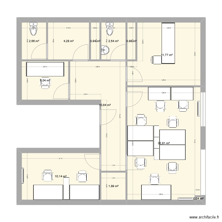 402 GAMBETTA CC. Plan de 12 pièces et 74 m2