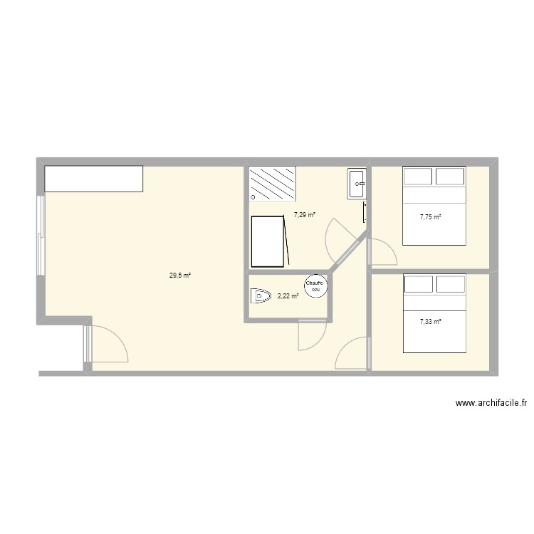 Hastieres , allee des Genets 8. Plan de 5 pièces et 54 m2