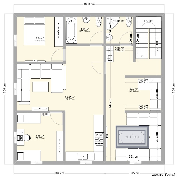 Ouissal 2. Plan de 5 pièces et 87 m2