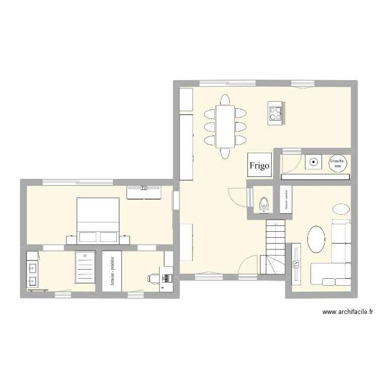 Rez. Plan de 4 pièces et 83 m2