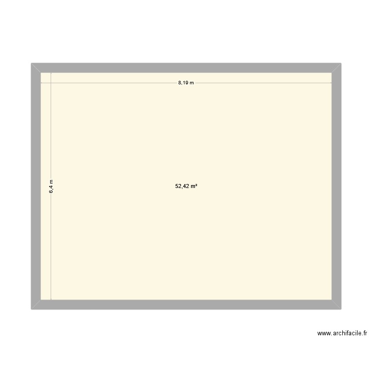 plan dortoit. Plan de 1 pièce et 52 m2