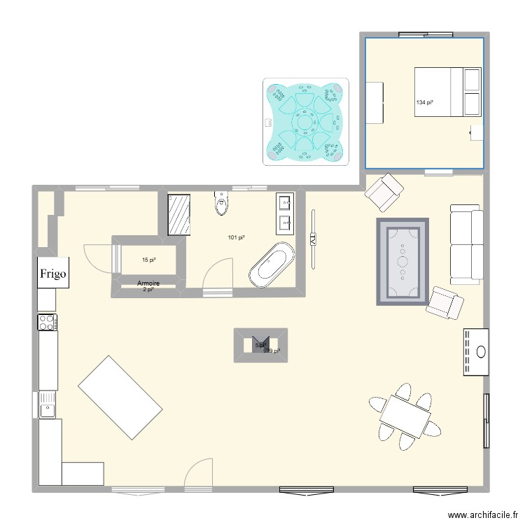 Maison Rang. Plan de 6 pièces et 116 m2