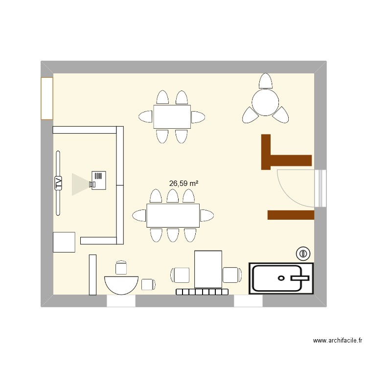 classe maternelle. Plan de 1 pièce et 27 m2