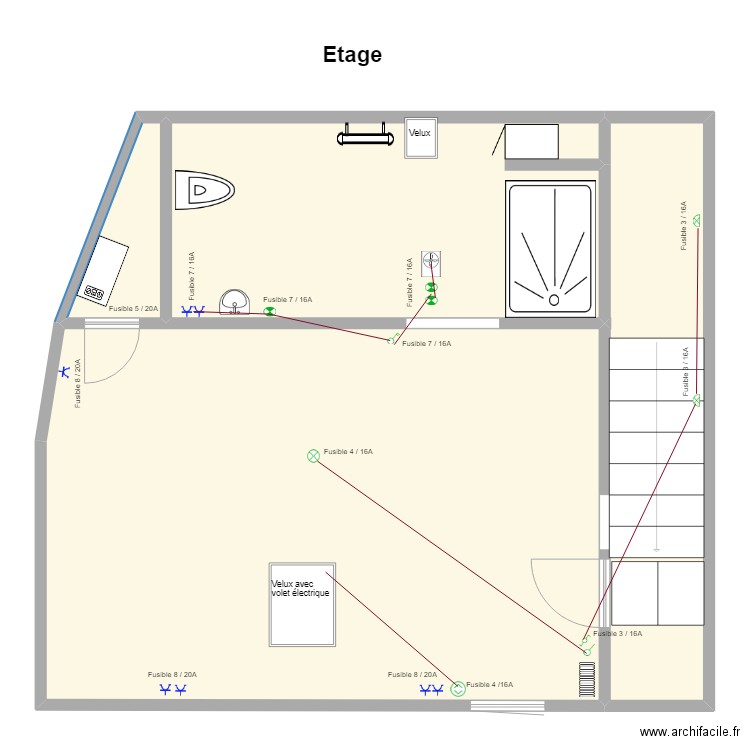 gîte étage. Plan de 4 pièces et 212 m2