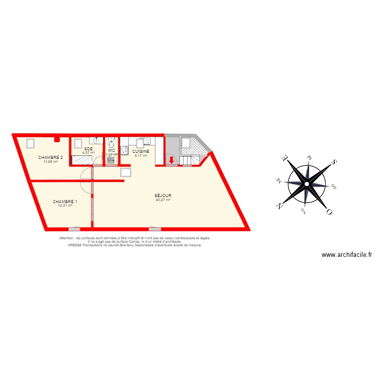 BI 23589 - . Plan de 10 pièces et 85 m2