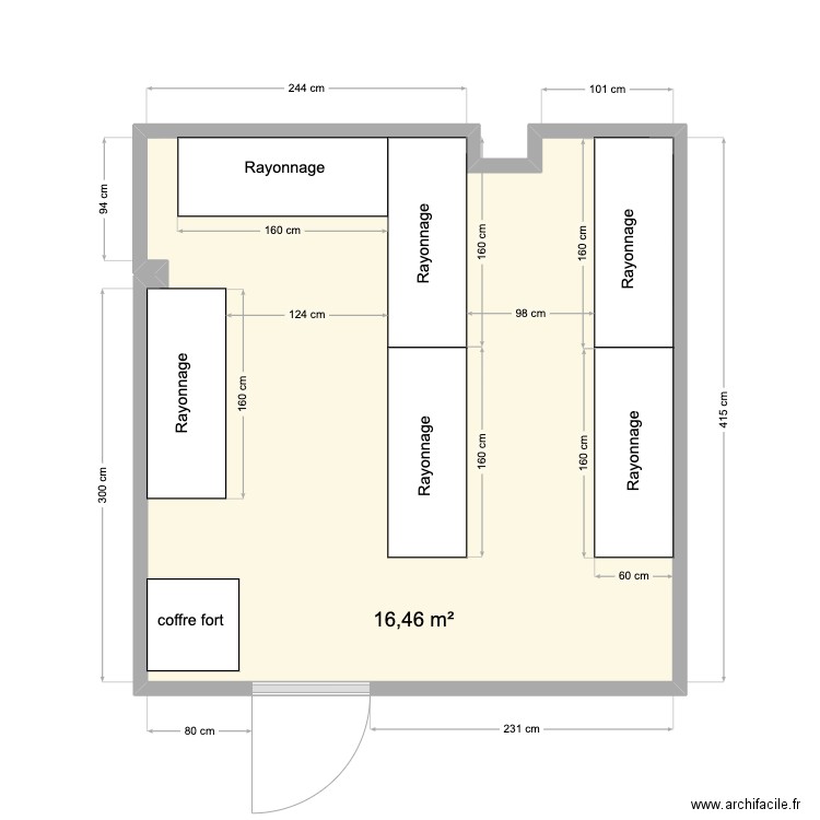 PHLVV. Plan de 1 pièce et 16 m2