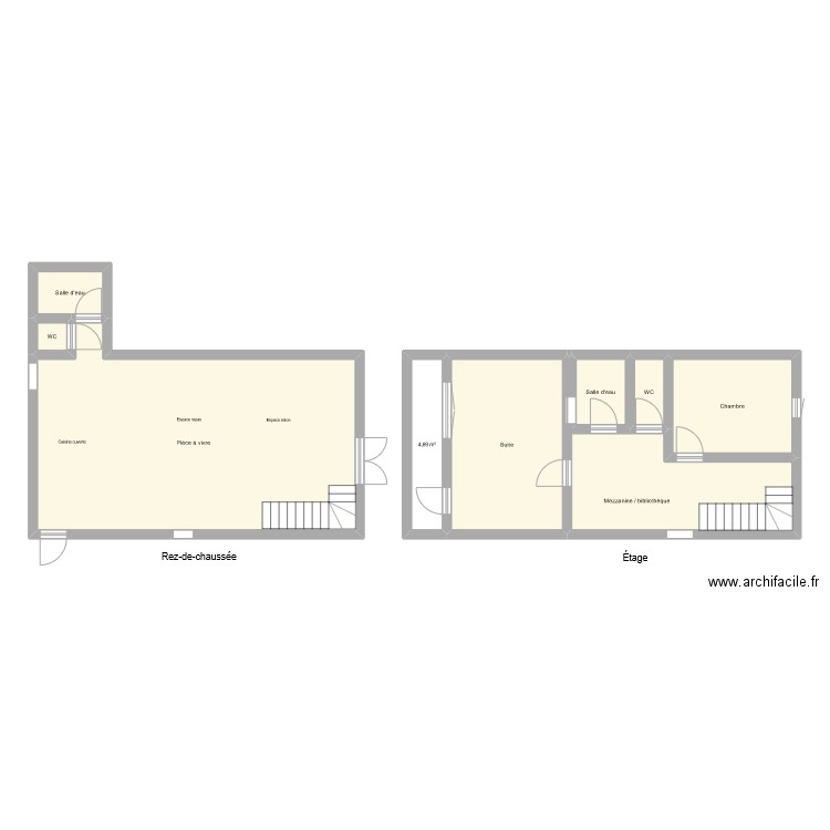 GR3319. Plan de 9 pièces et 107 m2