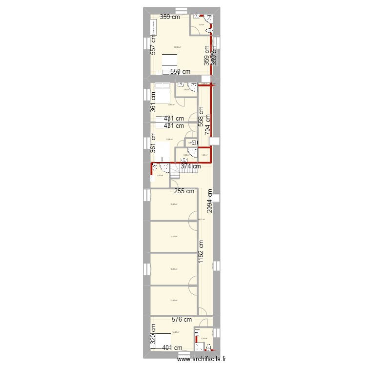 FAES RENO TER. Plan de 21 pièces et 167 m2