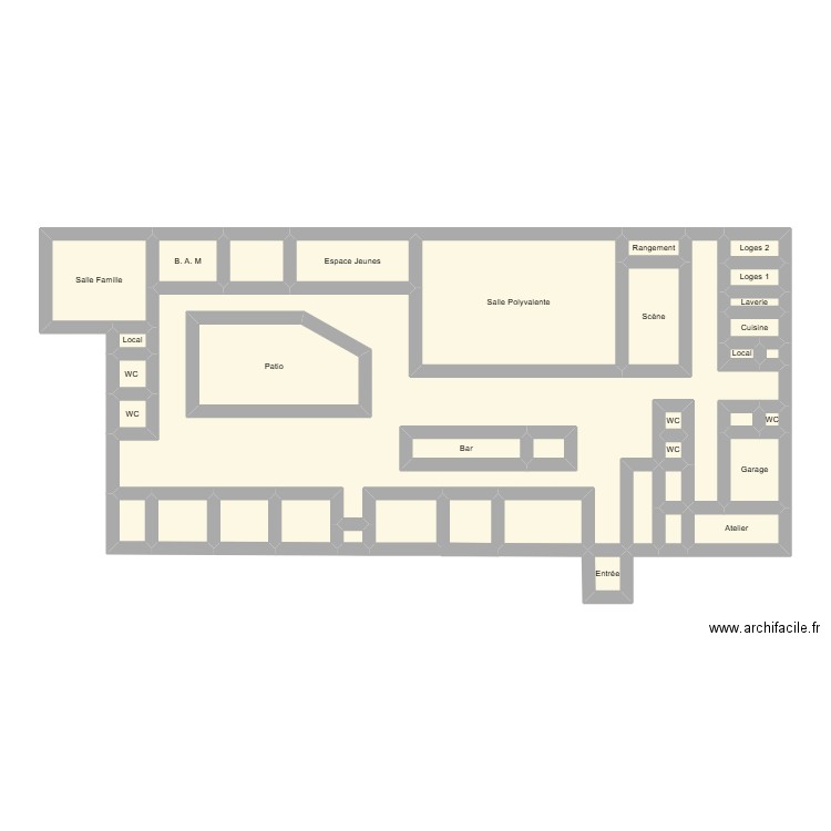 Trait d'Union plan. Plan de 38 pièces et 88 m2