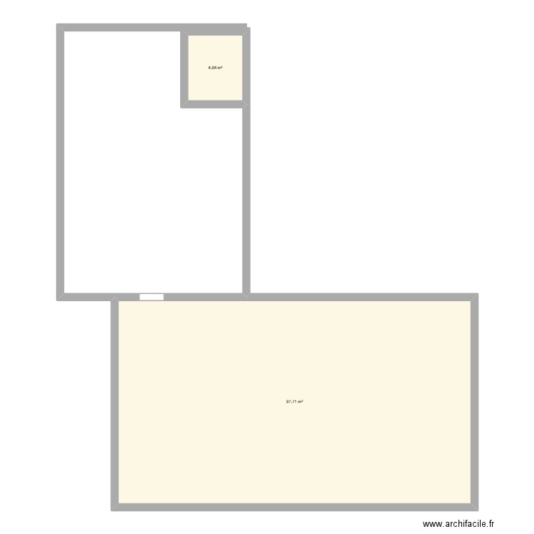 MAISON. Plan de 2 pièces et 103 m2