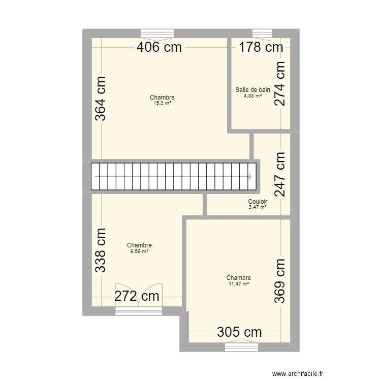 PETRISSANS/VALENTIE ETA. Plan de 6 pièces et 49 m2