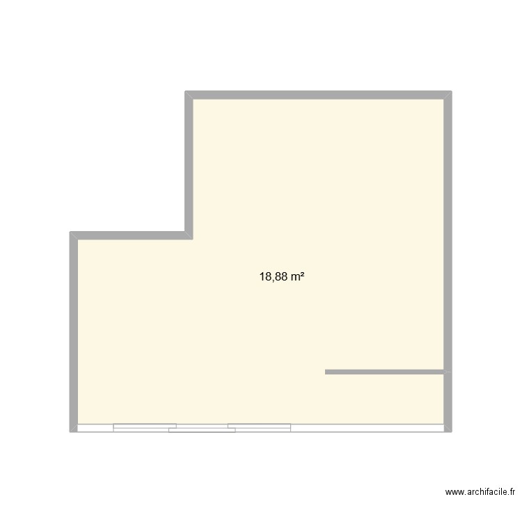 yves rocher. Plan de 1 pièce et 19 m2