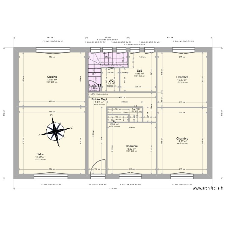 ALLAIN. Plan de 11 pièces et 85 m2