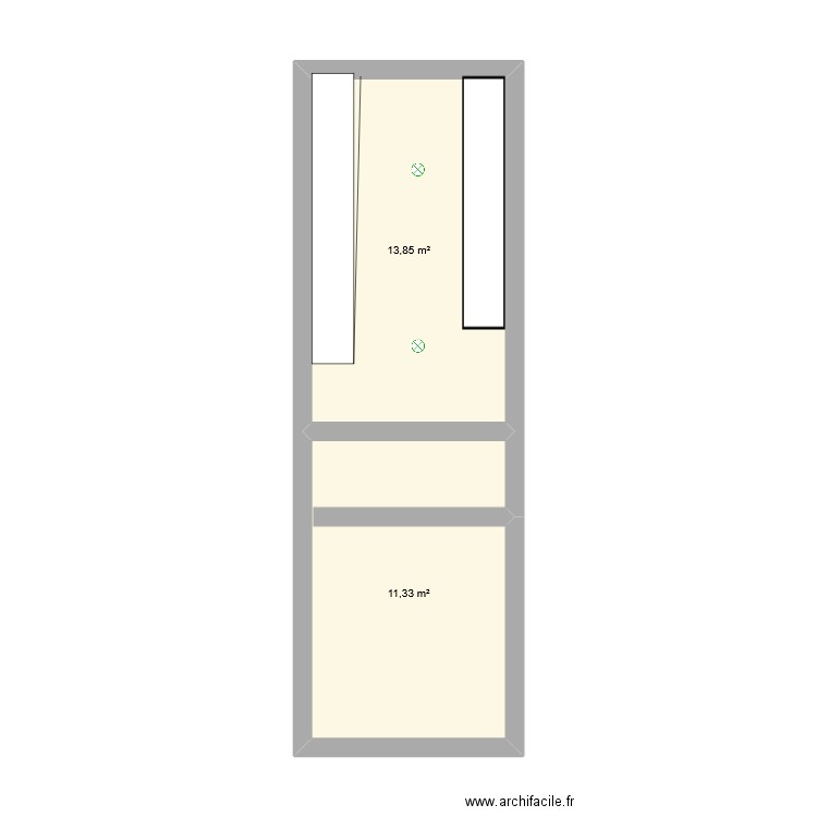 Ressourcerie - stockage. Plan de 2 pièces et 25 m2