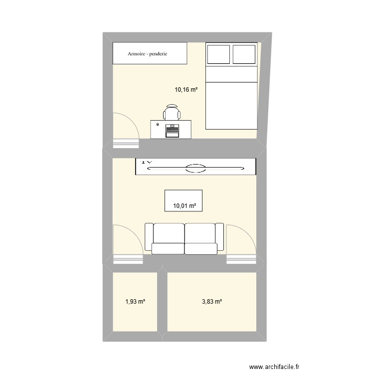 audrey. Plan de 4 pièces et 26 m2