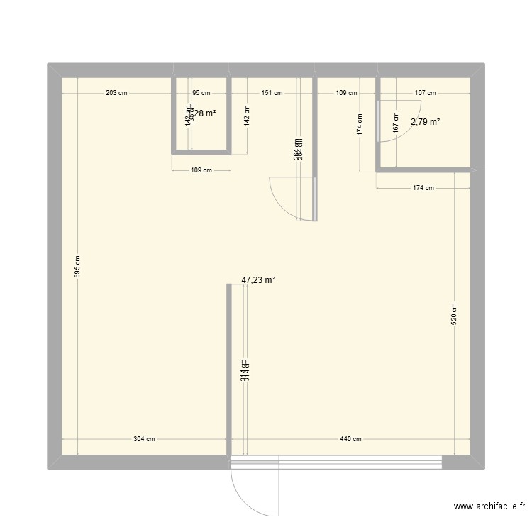 Abuela.2. Plan de 3 pièces et 51 m2