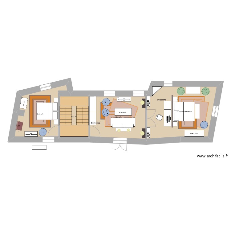 Ujué 2éme étage IV. Plan de 4 pièces et 72 m2