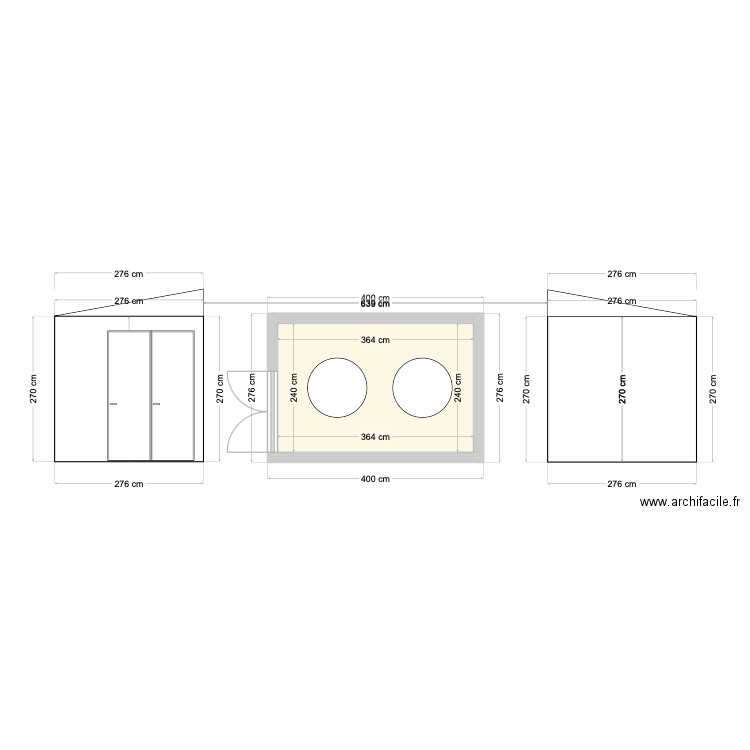 CHA LHT. Plan de 1 pièce et 9 m2