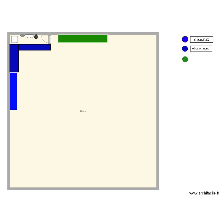 animalerie. Plan de 1 pièce et 299 m2