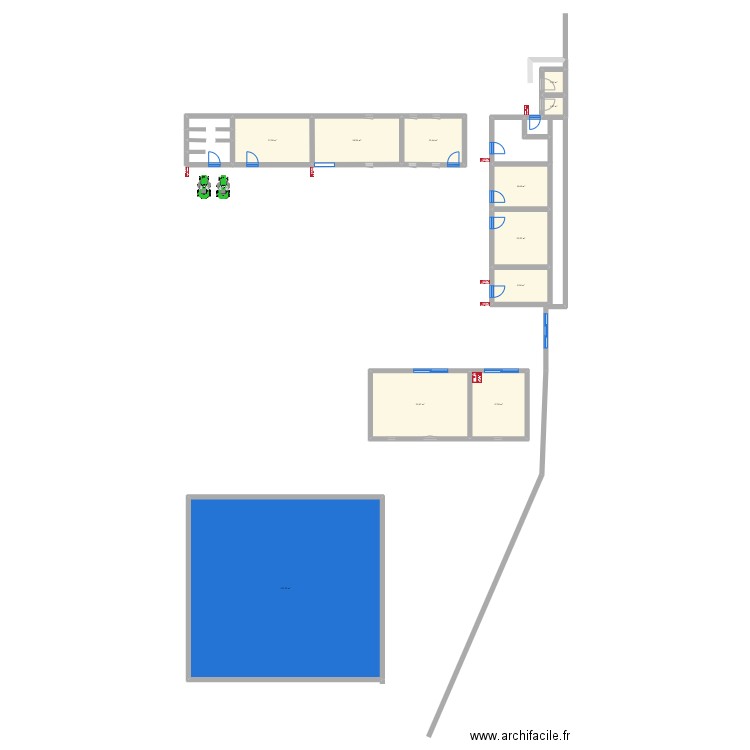 AGARROUJ. Plan de 11 pièces et 312 m2