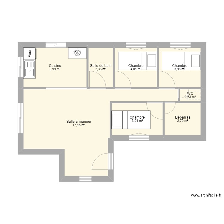 123. Plan de 8 pièces et 41 m2