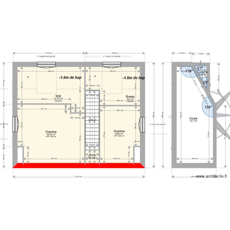 ML24018550 . Plan de 17 pièces et 109 m2