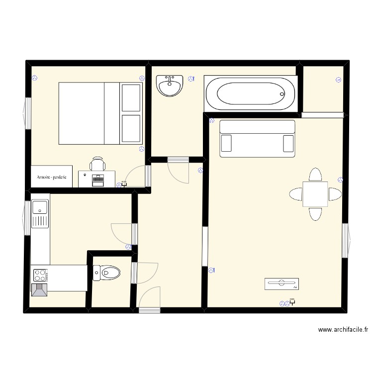 DUVERGER philippe. Plan de 7 pièces et 103 m2