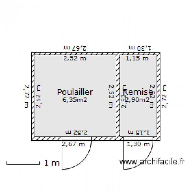 Poulailler. Plan de 0 pièce et 0 m2