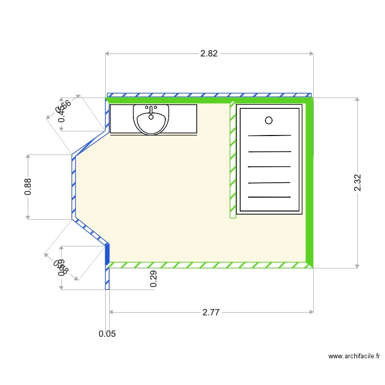 SdB RdC. Plan de 0 pièce et 0 m2