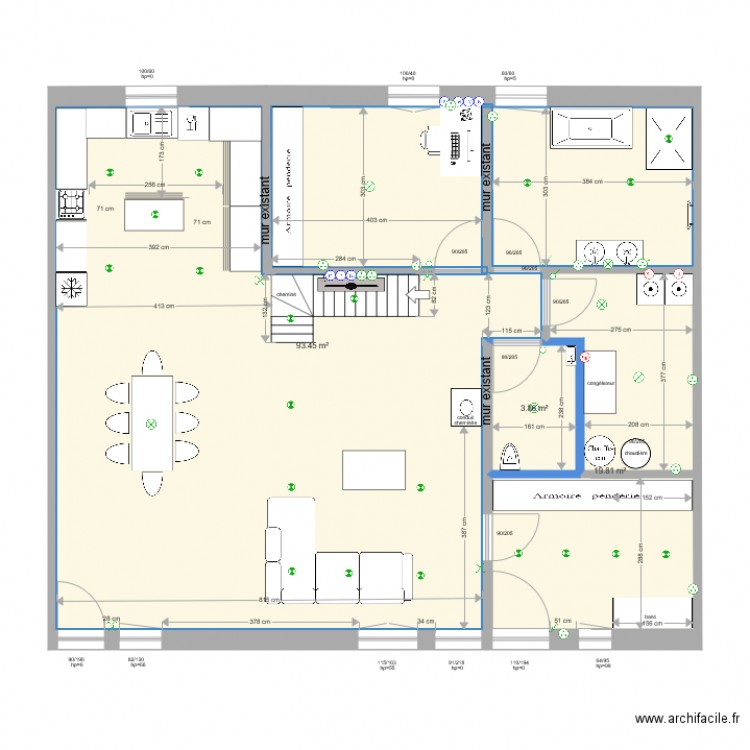 rez final electricité. Plan de 0 pièce et 0 m2