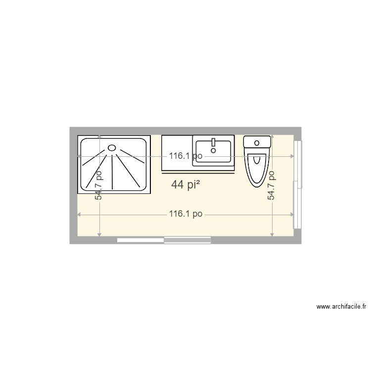 salle de bain sous sol 3 bourdeau - Plan dessiné par melpat1